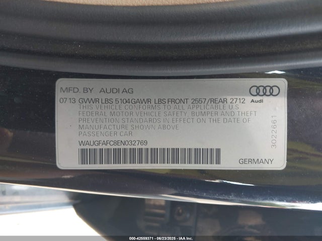 2014 AUDI A6 WAUGFAFC8EN032769 Photo 8