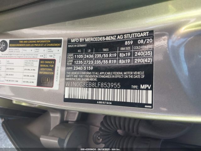 2020 MERCEDES-BENZ GLC 300 W1N0G8EB8LF853955 Photo 8