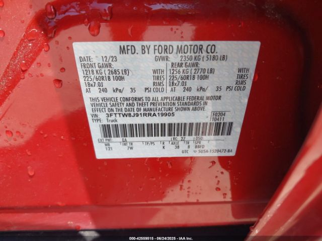 2024 FORD MAVERICK 3FTTW8J91RRA19905 Photo 8