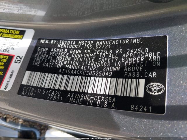4T1DAACK0SU525049 Toyota a25a-fxs