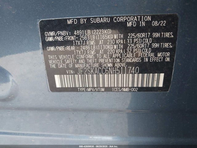 JF2SKACC6NH511740 Subaru na u5
