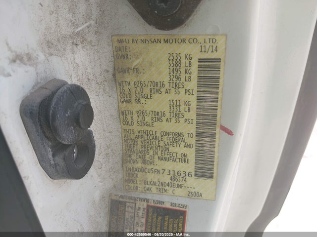 1N6AD0CU5FN731636 Nissan 2015