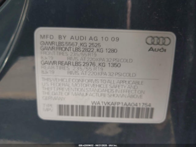 2010 AUDI Q5 WA1VKAFP1AA041754 Photo 8