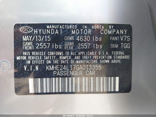 KMHE24L17GA013355 Hyundai dohc gdi nu