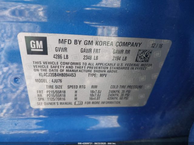 2017 BUICK ENCORE KL4CJ3SB4HB094453 Photo 8