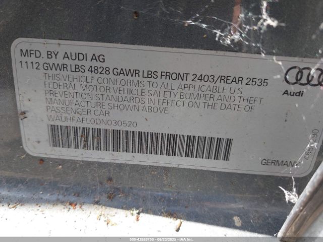 2013 AUDI A4 WAUHFAFL0DN030520 Photo 8