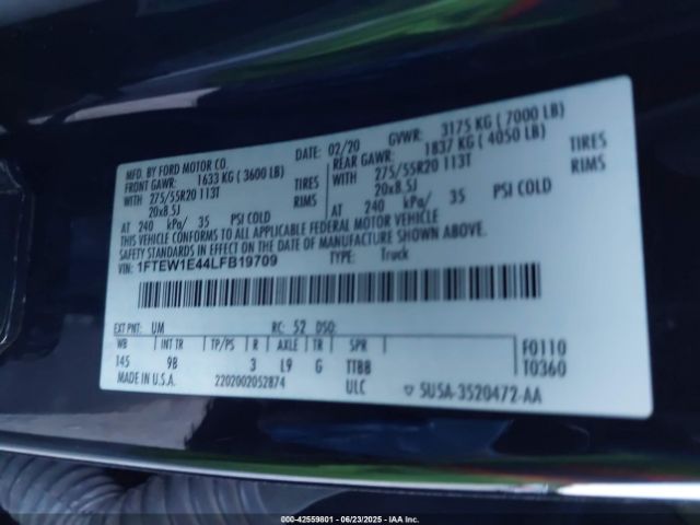2020 FORD F-150 1FTEW1E44LFB19709 Photo 8