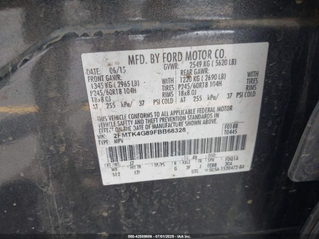 2015 FORD EDGE 2FMTK4G89FBB68328 Photo 8
