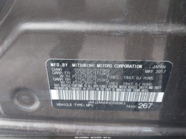 2017 MITSUBISHI OUTLANDER JA4JZ4AXXHZ056963 Photo 8