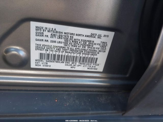 2015 MITSUBISHI OUTLANDER SPORT 4A4AP3AW5FE045895 Photo 8
