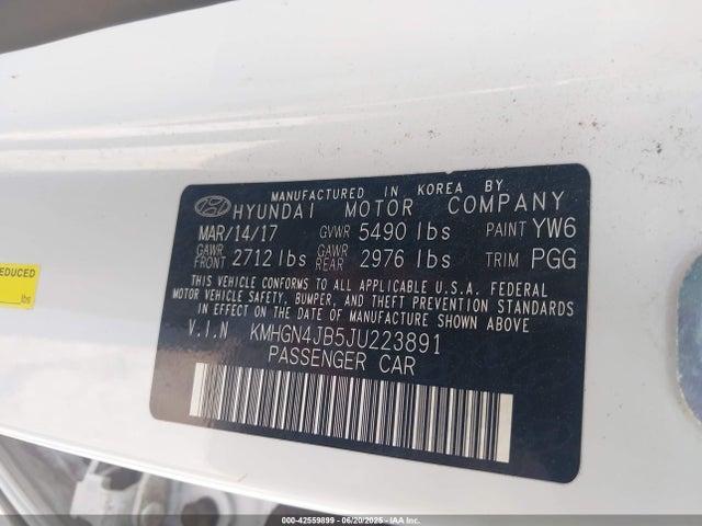 KMHGN4JB5JU223891 Genesis G80