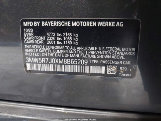 2021 BMW 330I 3MW5R7J0XM8B65209 Photo 8