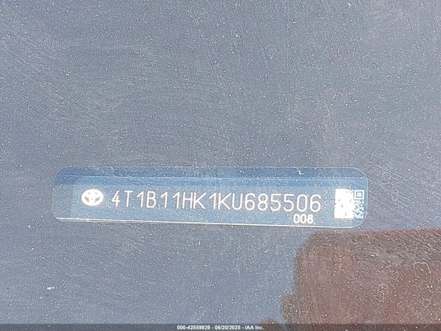 4T1B11HK1KU685506 Toyota a25a-fks