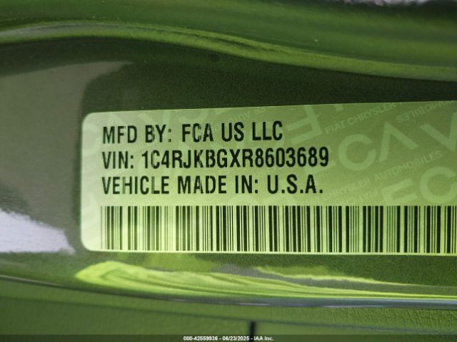 1C4RJKBGXR8603689 Jeep GRAND CHEROKEE L