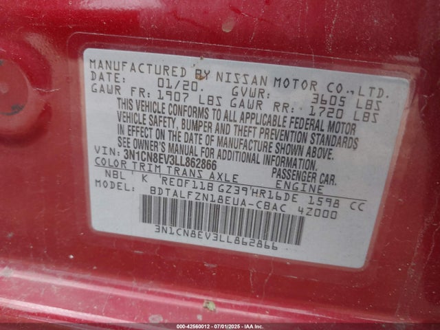 Nissan 2020 2020 3N1CN8EV3LL862866 Image 9