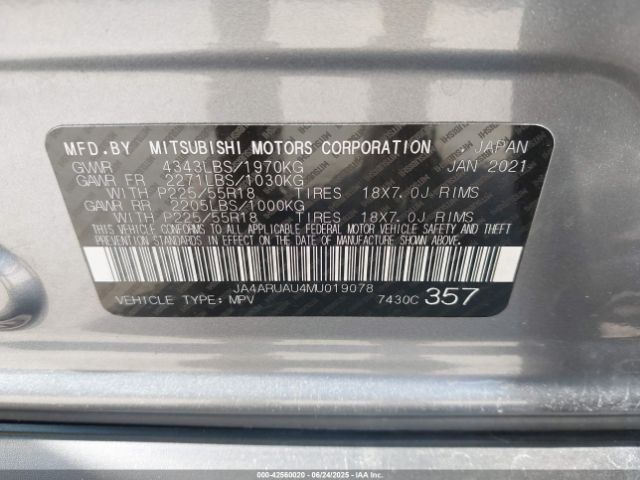 2021 MITSUBISHI OUTLANDER SPORT JA4ARUAU4MU019078 Photo 8