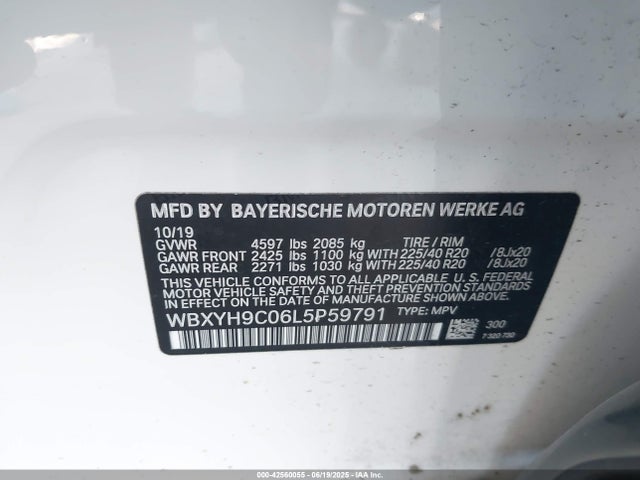 WBXYH9C06L5P59791 BMW 2020