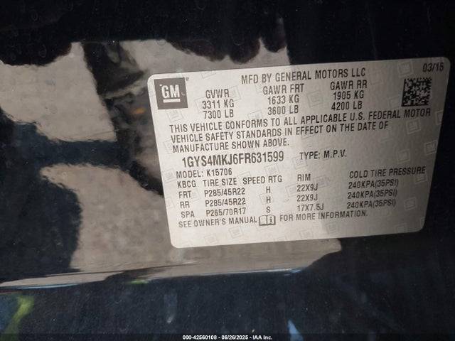 2015 CADILLAC ESCALADE 1GYS4MKJ6FR631599 Photo 8