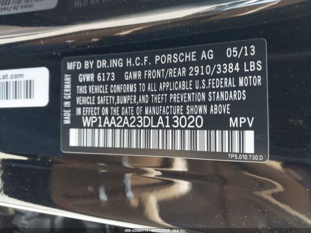 2013 PORSCHE CAYENNE WP1AA2A23DLA13020 Photo 8