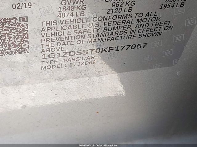 2019 CHEVROLET MALIBU 1G1ZD5ST0KF177057 Photo 8