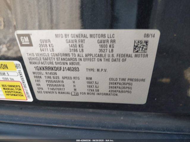 2015 GMC ACADIA 1GKKRRKD6FJ146283 Photo 8