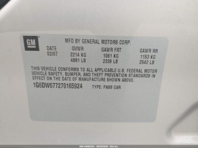 2007 CADILLAC STS 1G6DW677270165924 Photo 8
