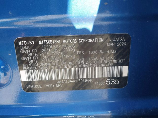 2020 MITSUBISHI ECLIPSE CROSS JA4AT3AA8LZ039448 Photo 8