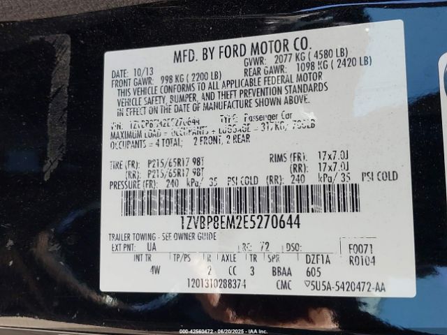 2014 FORD MUSTANG 1ZVBP8EM2E5270644 Photo 8