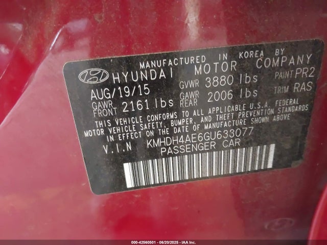 Hyundai dohc mpi nu 2016 KMHDH4AE6GU633077 Image 9