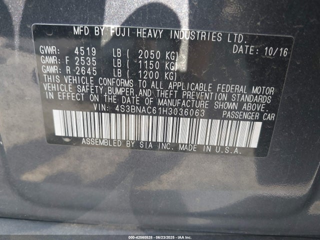Subaru u5 2017 4S3BNAC61H3036063 Image 9