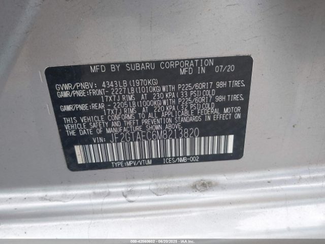 2021 SUBARU CROSSTREK JF2GTAEC6M8213820 Photo 8