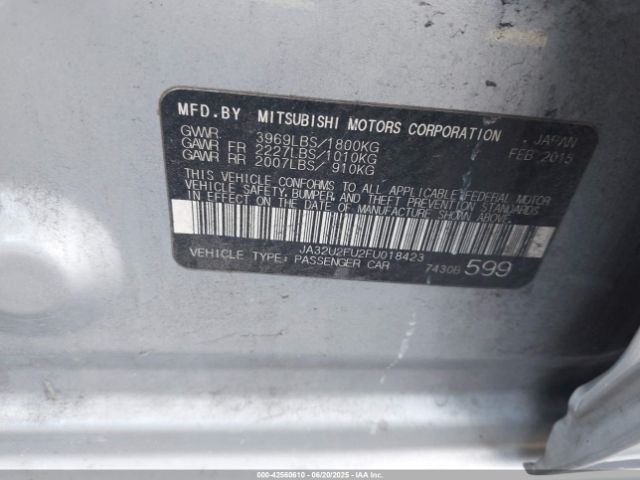 2015 MITSUBISHI LANCER JA32U2FU2FU018423 Photo 8