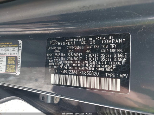 KM8J23A46KU860820 Hyundai gdi nu