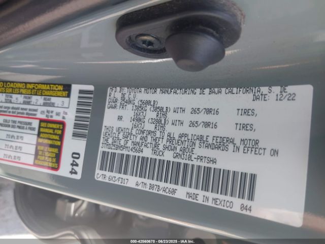 3TMDZ5BN5PM145684 Toyota 2gr-fks