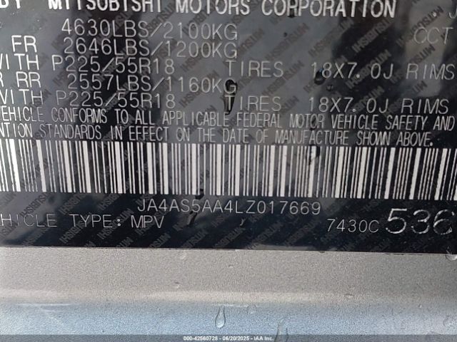2020 MITSUBISHI ECLIPSE CROSS JA4AS5AA4LZ017669 Photo 8