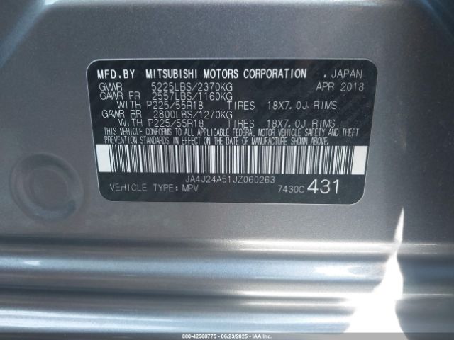 2018 MITSUBISHI OUTLANDER PHEV JA4J24A51JZ060263 Photo 8
