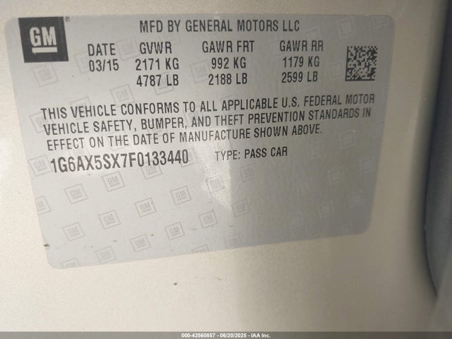 2015 CADILLAC CTS 1G6AX5SX7F0133440 Photo 8