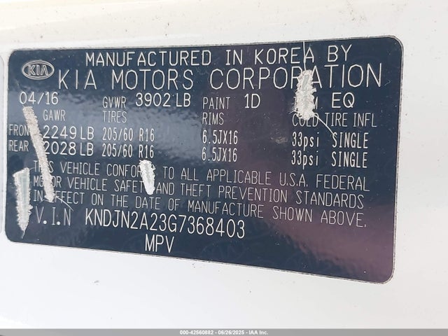 KNDJN2A23G7368403 KIA gdi gamma