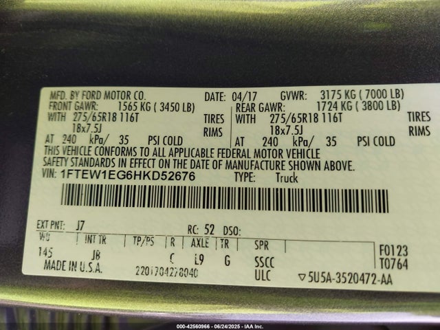 Ford gtdi 2017 1FTEW1EG6HKD52676 Image 9