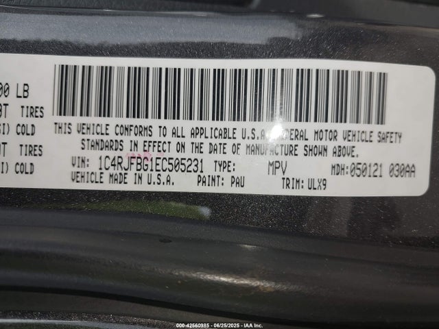 1C4RJFBG1EC505231 Jeep Grand Cherokee