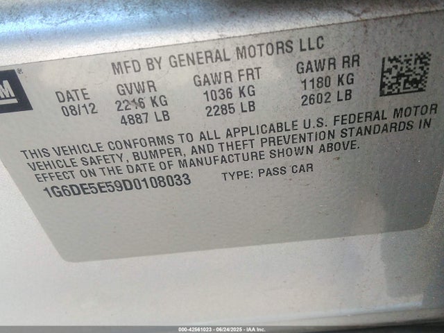 2013 CADILLAC CTS 1G6DE5E59D0108033 Photo 8