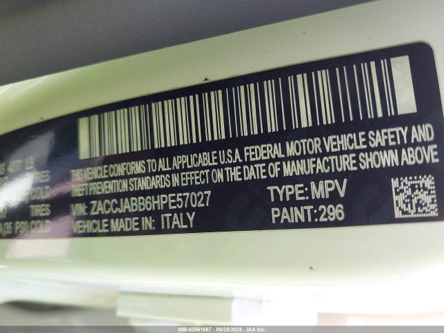 ZACCJABB6HPE57027 Jeep 2017
