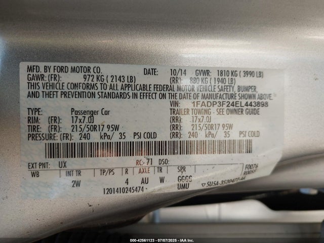 1FADP3F24EL443898 Ford 2014