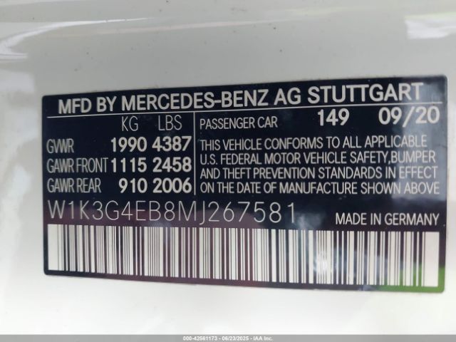 2021 MERCEDES-BENZ A 220 W1K3G4EB8MJ267581 Photo 8