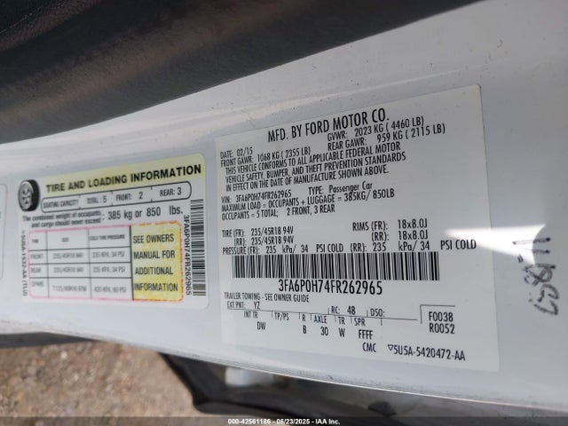 Ford 2015 2015 3FA6P0H74FR262965 Image 9