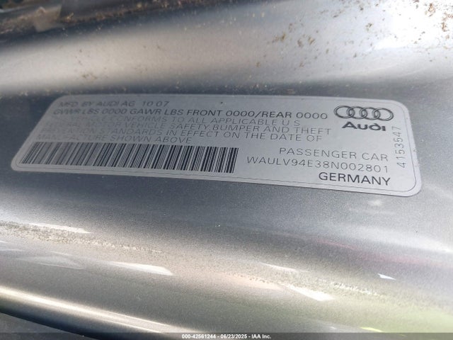 2008 AUDI A8 WAULV94E38N002801 Photo 8