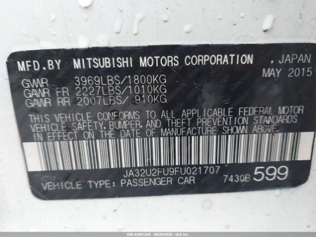 2015 MITSUBISHI LANCER JA32U2FU9FU021707 Photo 8