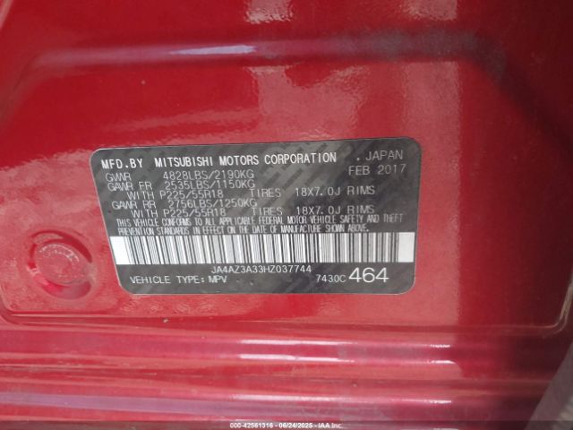 2017 MITSUBISHI OUTLANDER JA4AZ3A33HZ037744 Photo 8