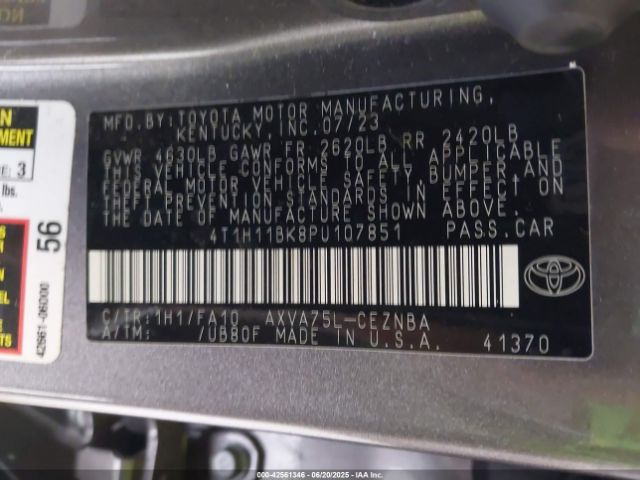 2023 TOYOTA CAMRY 4T1H11BK8PU107851 Photo 8