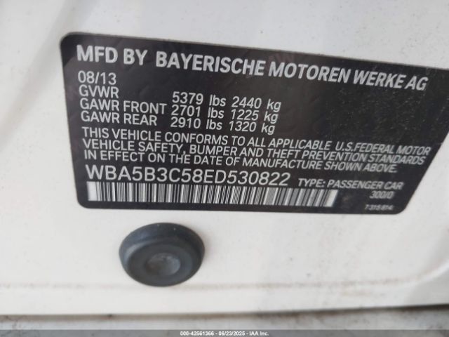 2014 BMW 535I WBA5B3C58ED530822 Photo 8